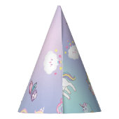 Schattigee kleurrijke eenhoorn Rainbow Verjaardags Feesthoedjes (Achterkant)