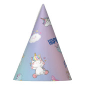 Schattigee kleurrijke eenhoorn Rainbow Verjaardags Feesthoedjes (Links)