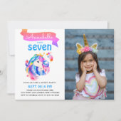 Schattigee kleurrijke eenhoorn regenboog Waterverf Kaart (Voorkant)