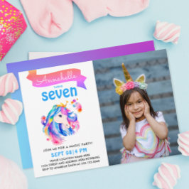 Schattigee kleurrijke eenhoorn regenboog Waterverf Kaart