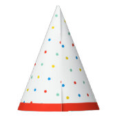 Schattigee Kleurrijke Eenvoudige Polka Dot Verjaar Feesthoedjes (Achterkant)