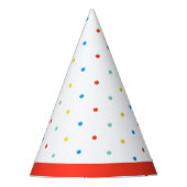 Schattigee Kleurrijke Eenvoudige Polka Dot Verjaar Feesthoedjes (Voorkant)