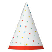 Schattigee Kleurrijke Eenvoudige Polka Dot Verjaar Feesthoedjes (Links)