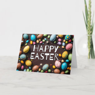 Schattigee Kleurrijke Eitjes & Snoepjes Happy East Feestdagen Kaart