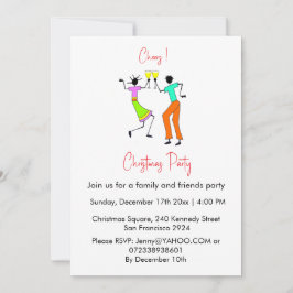 Schattigee kleurrijke familie en vrienden kerst kaart