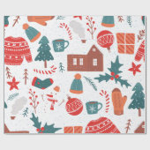 Schattigee kleurrijke feestelijke kerstboom. cadeaupapier (Vlak)