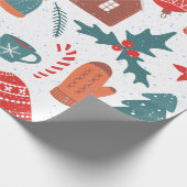 Schattigee kleurrijke feestelijke kerstboom. cadeaupapier (Hoek)