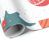 Schattigee kleurrijke feestelijke kerstboom. cadeaupapier (Rol Hoek)