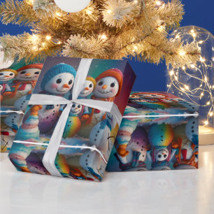 Schattigee Kleurrijke Feestelijke Kerstvakantie ve Cadeaupapier