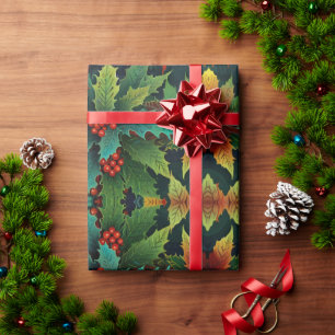 Schattigee Kleurrijke Feestelijke Kerstvakantie ve Cadeaupapier