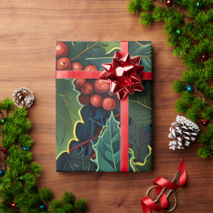 Schattigee Kleurrijke Feestelijke Kerstvakantie ve Cadeaupapier