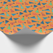 Schattigee kleurrijke feestmutsen op Sinaasappel Cadeaupapier (Hoek)