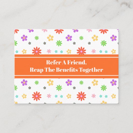 Schattigee kleurrijke flora naadloos patroon aanbevelingskaartje (Voorkant)