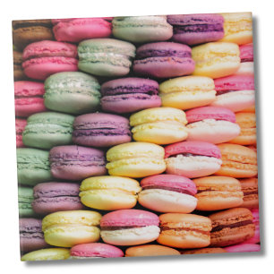 Schattigee kleurrijke Franse Macaron Cookies Tegeltje