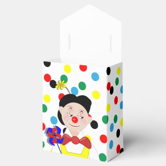Schattigee kleurrijke Funny Cartoon Circus Clown Bedankdoosjes (Geopend)