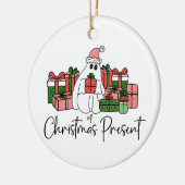 Schattigee kleurrijke Funny Christmas Keramisch Ornament (Links)