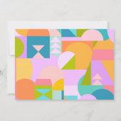 Schattigee kleurrijke geometrische rand Baby showe Bedankkaart (Achterkant)