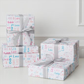 Schattigee kleurrijke Gepersonaliseerd Naam Gift W Cadeaupapier