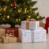 Schattigee kleurrijke Gepersonaliseerd Naam Gift W Cadeaupapier