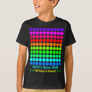 Schattigee Kleurrijke Gepersonaliseerde Kinder 100 T-shirt