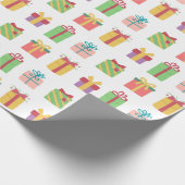 Schattigee kleurrijke geschenkdozen patroon cadeaupapier (Hoek)