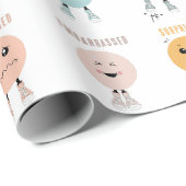 Schattigee kleurrijke gevoelsfacesgrafiek cadeaupapier (Rol Hoek)