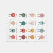 Schattigee kleurrijke gevoelsfacesgrafiek fleece deken (Voorkant (Horizontaal))