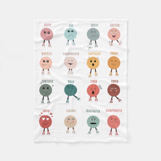 Schattigee kleurrijke gevoelsfacesgrafiek fleece deken (Voorkant)