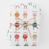 Schattigee kleurrijke gevoelsfacesgrafiek inpakpapier vel (In situ)