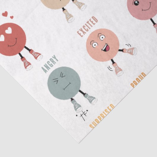 Schattigee kleurrijke gevoelsfacesgrafiek tissuepapier (Detail)