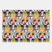 Schattigee kleurrijke Giraffa met zonnebril splash Inpakpapier Vel (Voorkant 3)