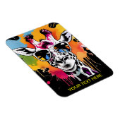 Schattigee kleurrijke Giraffa met zonnebril splash Magneet (Rechterzijde)