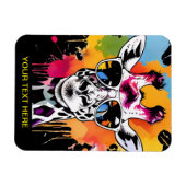 Schattigee kleurrijke Giraffa met zonnebril splash Magneet (Horizontaal)