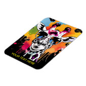 Schattigee kleurrijke Giraffa met zonnebril splash Magneet (Linkerzijde)