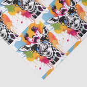 Schattigee kleurrijke Giraffa met zonnebril splash Tissuepapier (Detail)