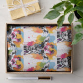 Schattigee kleurrijke Giraffa met zonnebril splash Tissuepapier (Geschenk)