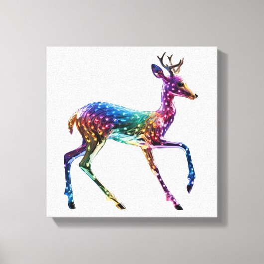 Schattigee Kleurrijke Giraffe Canvas Afdruk (Voorkant)