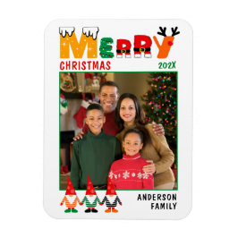 Schattigee Kleurrijke Gnomes Vrolijk Kerstfeest Fa Magneet