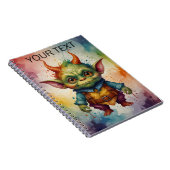 Schattigee kleurrijke grappige kleine goblin notitieboek (Rechterzijde)