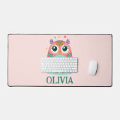 Schattigee kleurrijke grillige Baby Uil Bureaumat (Keyboard & Muis)