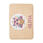 Schattigee kleurrijke grillige uil badmat (Voorkant Verticaal)