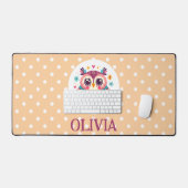 Schattigee kleurrijke grillige uil bureaumat (Keyboard & Muis)