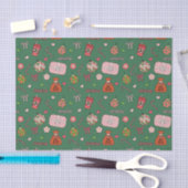 Schattigee kleurrijke groene retro kerst tissuepapier (Craft)
