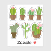 Schattigee Kleurrijke Groene Roze en Rode Bloeiend Sticker (Vel)