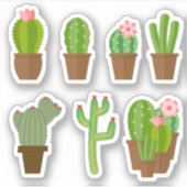 Schattigee Kleurrijke Groene Roze en Rode Bloeiend Sticker (Voorkant)