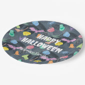 Schattigee kleurrijke Halloween, aanpasbaar Papieren Bordje (Gekanteld)