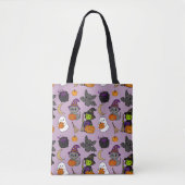 Schattigee kleurrijke Halloween Canvas tas (Voorkant)