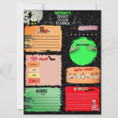 Schattigee Kleurrijke Halloween Printable Planner  Kaart (Voorkant)