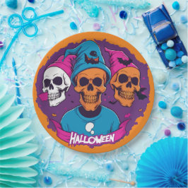 Schattigee kleurrijke Halloween schedels Papieren Bordje