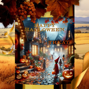 Schattigee kleurrijke Halloween traktatie Wijn Etiket